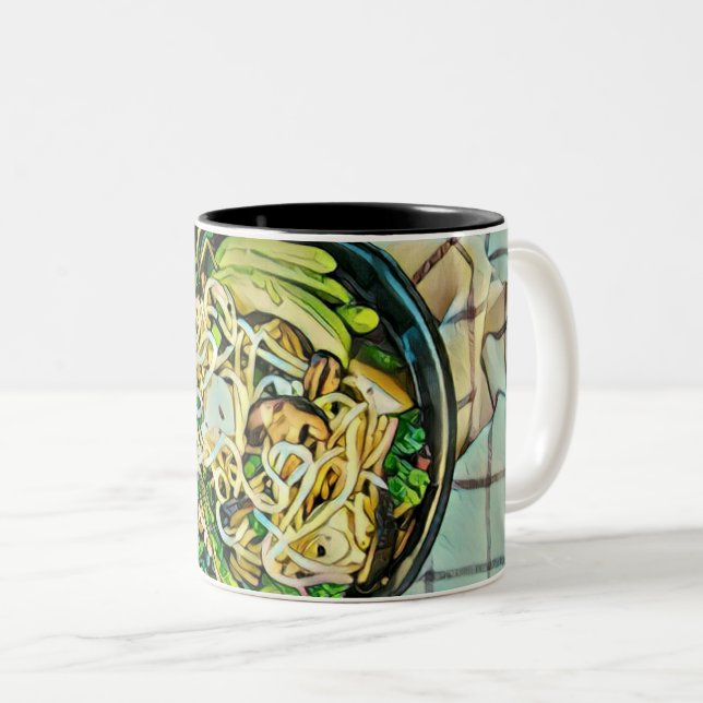 Ramen birthday gift Two-Tone coffee mug (Front Right)