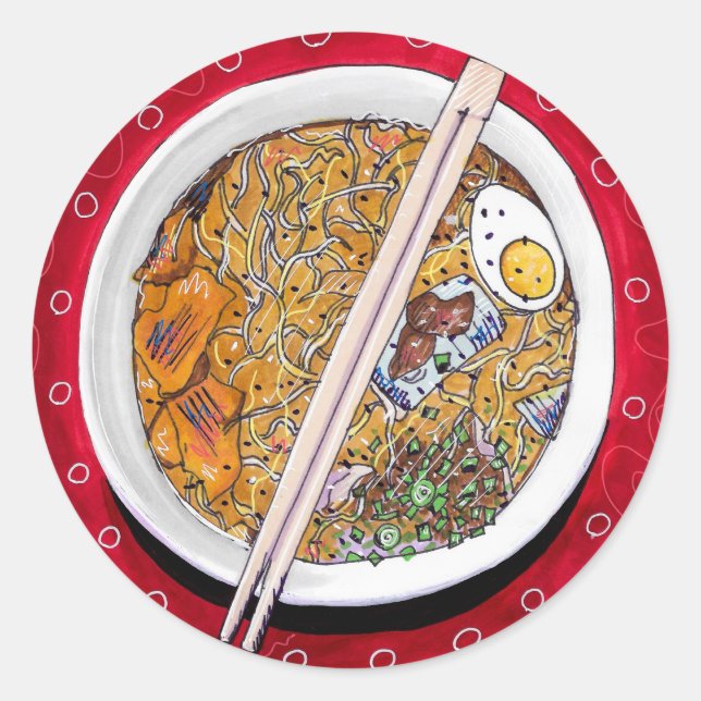 "Ramen Bowl" Round Sticker (Front)