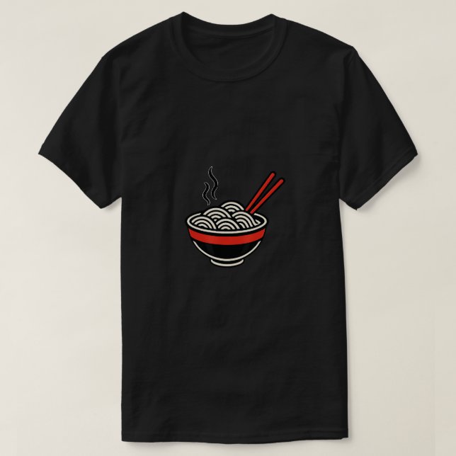 Ramen Bowl with Chopsticks T-Shirt (Design Front)