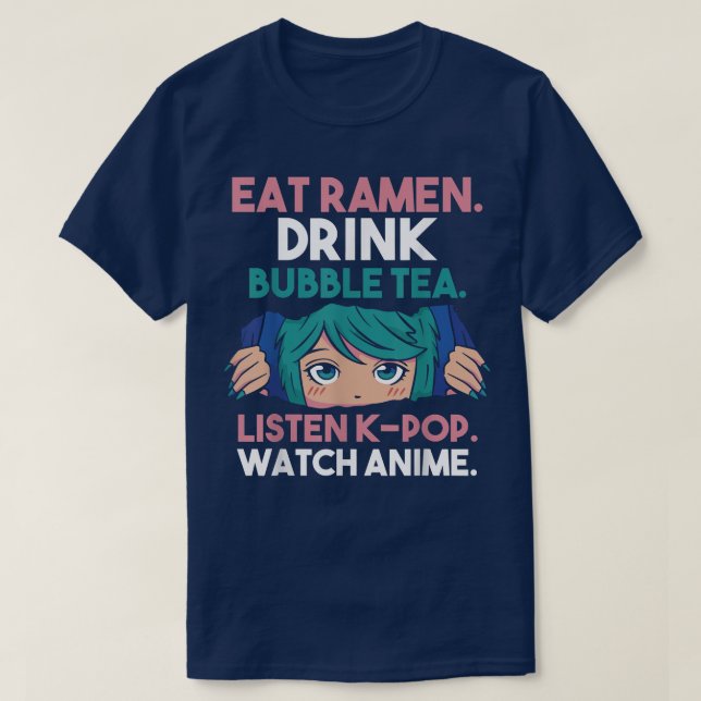 Ramen Bubble Tea Kpop Anime  T-Shirt (Design Front)