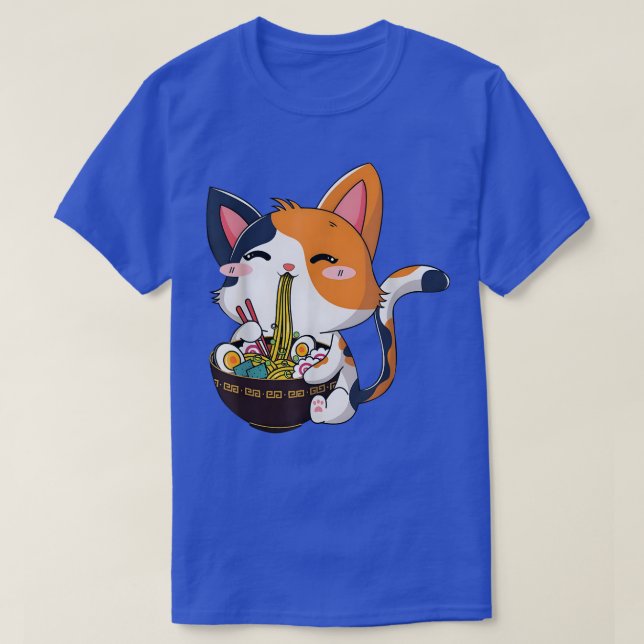 Ramen Cat Anime Bowl Kawaii Neko Japanese1171 T-Shirt (Design Front)