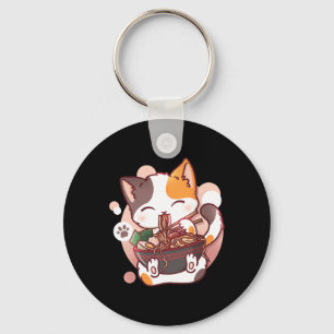 Ramen Cat Anime Bowl Kawaii Neko Japanese Key Ring