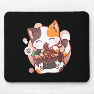 Ramen Cat Anime Bowl Kawaii Neko Japanese  Mouse Mat