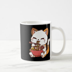 Ramen Cat Anime Kawaii Cat Eating Ramen  Coffee Mug
