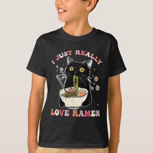 Ramen Cat Anime Kawaii Clothes Otaku Clothing Mang T-Shirt