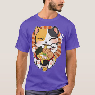 Ramen Cat Anime Kawaii Japanese Gift Girls Women T T-Shirt