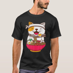 Ramen Cat Anime Kawaii Japanese Ns Girls And Boys T-Shirt