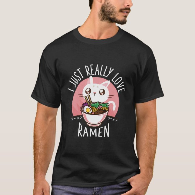 Ramen Cat Anime Shirt - Kawaii Clothes Otaku Cloth (Front)