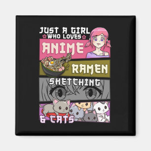 Ramen Cat Anime Sketching Just A Girl Who Loves Magnet