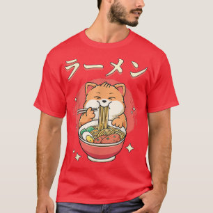 Ramen Cat Cute Kawaii Japanese Food Funny Anime  T-Shirt