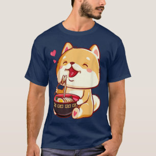 Ramen Cat Eating Noodles Japanese Food Anime T-Shirt