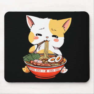 Ramen Cat Eating Noodles Kawaii Anime Merch Gift G Mouse Mat