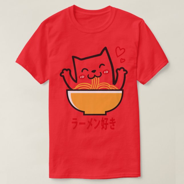 Ramen Cat Japanese Anime Kawaii Girls Official Tee (Design Front)
