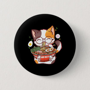 Ramen Cat Japanese Food Kawaii Anime Girls Officia 6 Cm Round Badge