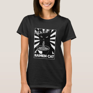 Ramen Cat Japanese Noir Radiant Poster Artwork T-Shirt