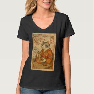 Ramen Cat – Japanese Style Cat Enjoying Noodles T-Shirt