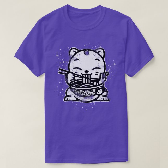 Ramen Cat Kawaii Anime Cool Japanese Gift  T-Shirt (Design Front)