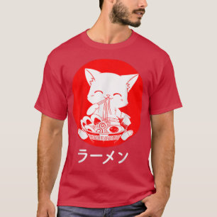 Ramen Cat Kawaii Anime Japanese Food Gift Boy Girl T-Shirt