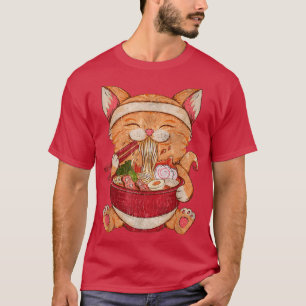 Ramen Cat Kawaii Anime Japanese Food Gift Girls Bo T-Shirt
