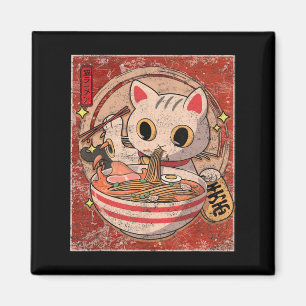 Ramen Cat Kawaii Anime Japanese Food Gift Girls Te Magnet