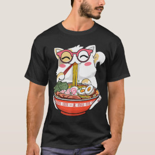 Ramen Cat Kawaii Anime Japanese Food Girls Officia T-Shirt