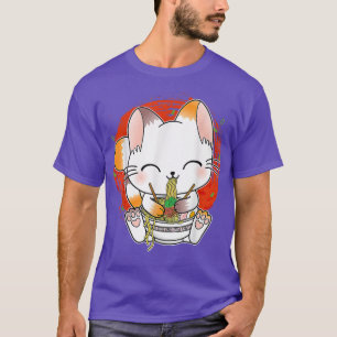 Ramen Cat Kawaii Anime Japanese Food Girls Women T T-Shirt