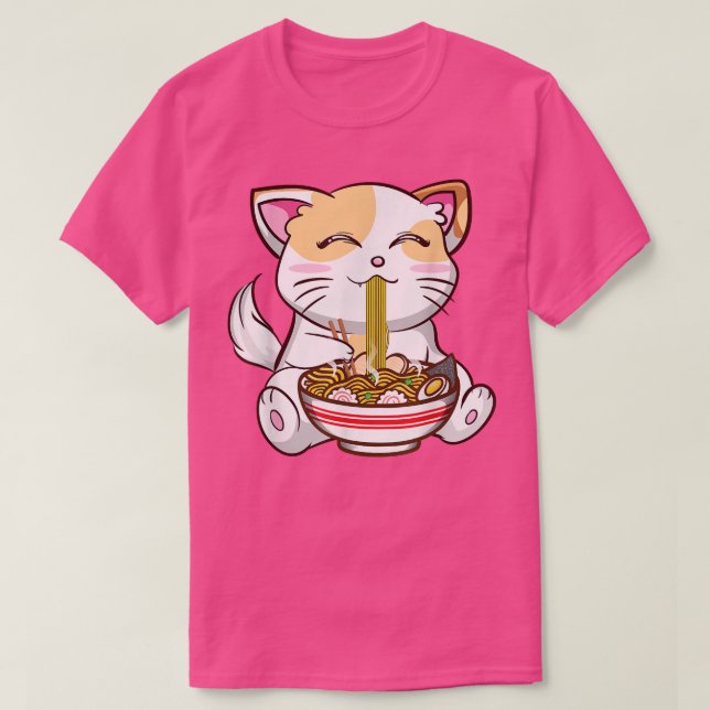 Ramen Cat Kawaii Anime Japanese For ramen and cats T-Shirt (Design Front)