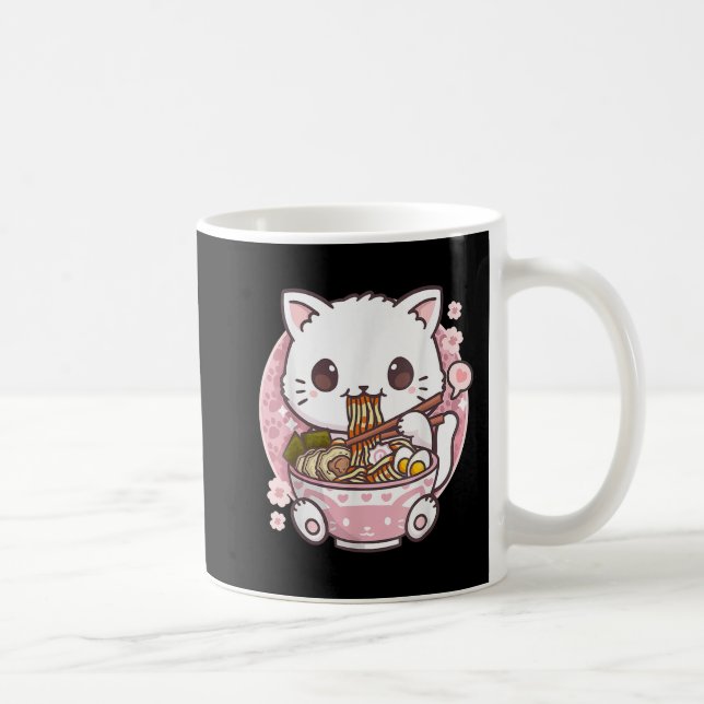 Ramen Cat Kawaii Anime Ramen Cat Cat Lovers Kawaii Coffee Mug (Right)
