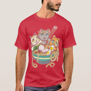 Ramen Cat Kawaii Fan Anime Japanese Noodles Asia L T-Shirt