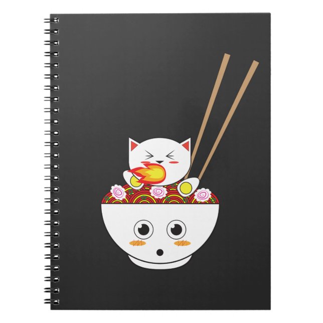 Ramen Cat Kawaii Gift for Otakus Notebook (Front)