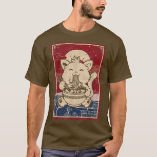 Ramen Cat Kawaii Neko Anime Otaku Cat Lover Japane T-Shirt