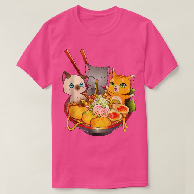 Ramen Cat Kawaii Neko Anime Otaku Cats Japanese No T-Shirt (Design Front)