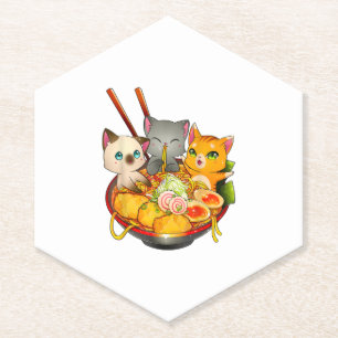 Ramen Cat Kawaii Neko Anime Otaku Cats Japanese Paper Coaster