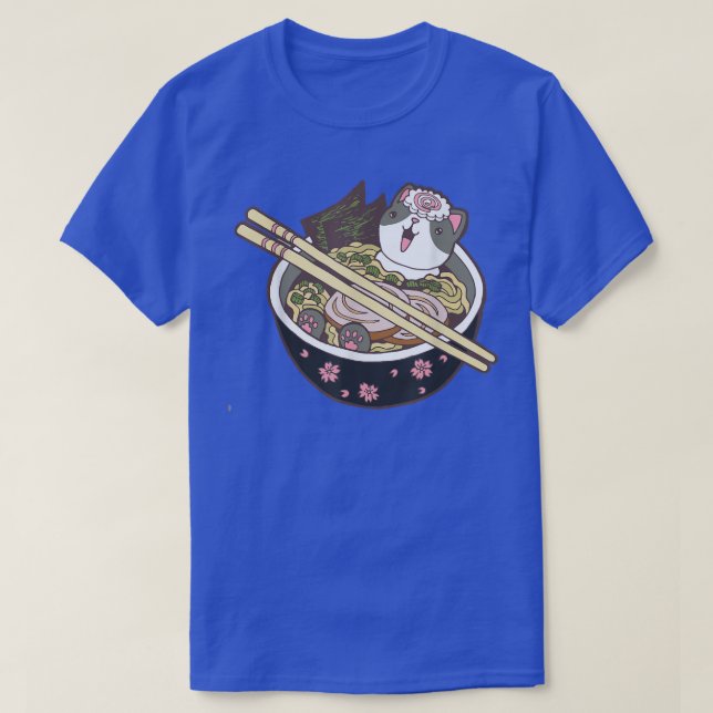 Ramen Cat Kawaii Neko Japanese Noodles Anime  T-Shirt (Design Front)