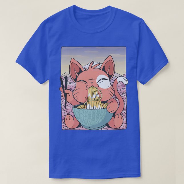 Ramen Cat Lover Kawaii Anime T-Shirt (Design Front)