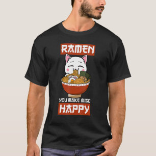 Ramen Cat Miso Soup Hot Noodle Kitten Meow Japanes T-Shirt