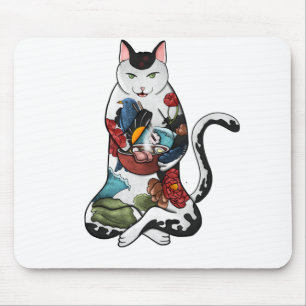 ramen cat mouse mat