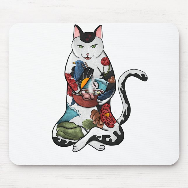 ramen cat mouse mat (Front)