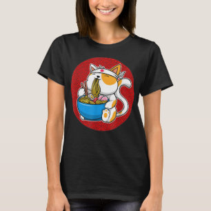 Ramen Cat Neko Anime Cat Lover Kawaii Japanese Gir T-Shirt