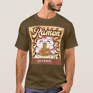 Ramen Cat Neko Anime Kawaii Japanese Cat Lover Tee