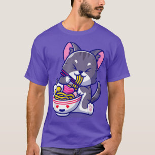 Ramen Cat Neko Anime Kawaii Japanese Merch Cat Lov T-Shirt