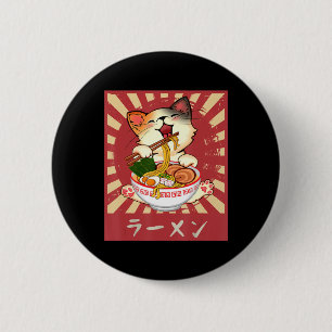 Ramen Cat Neko Anime Kawaii Japanese Merch Gifts G 6 Cm Round Badge