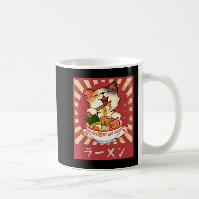 Ramen Cat Neko Anime Kawaii Japanese Merch Gifts G Coffee Mug (Right)