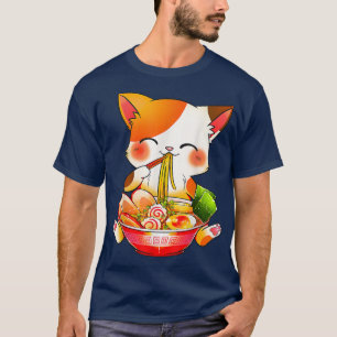 Ramen Cat Neko Anime Kawaii Japanese T-Shirt
