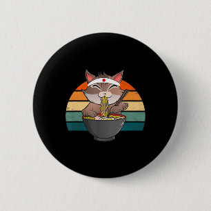 Ramen Cat Neko Noodle Anime Kawaii Japanese Fun Vi 6 Cm Round Badge