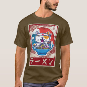 Ramen Cat Shirt Kawaii Anime Japanese Food Gift Te