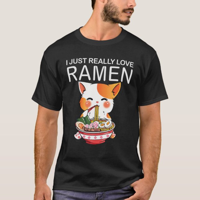 Ramen Cats Kawaii Anime Japanese Food Girls T-Shirt (Front)