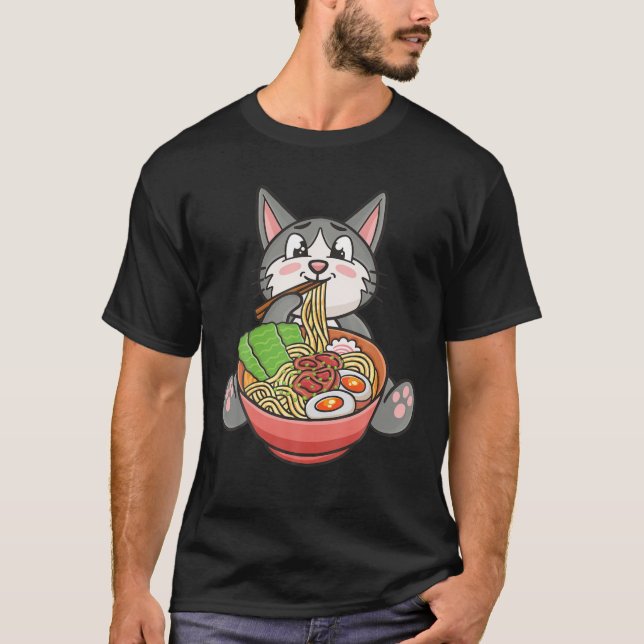 Ramen Cats Kawaii Kitten Anime House Cat Gift Idea T-Shirt (Front)