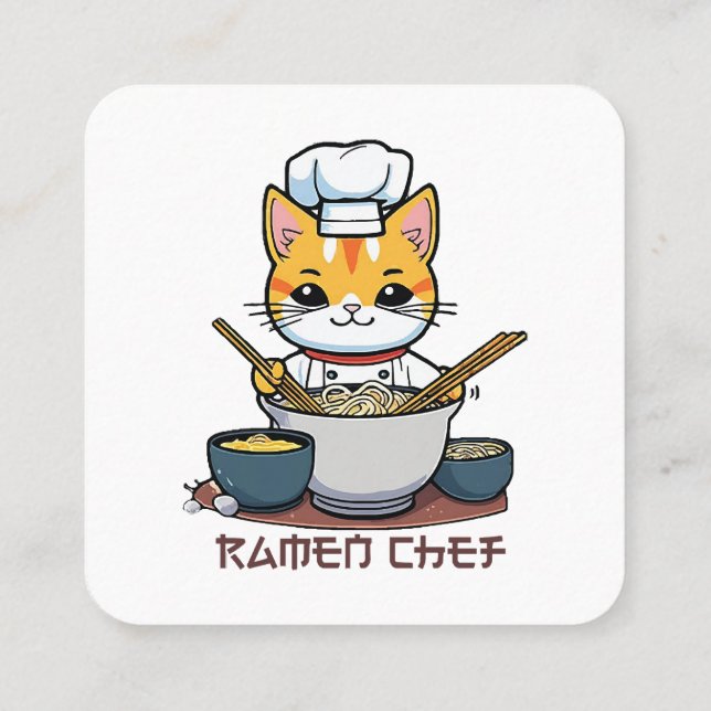 Ramen Chef Square Business Card (Back)