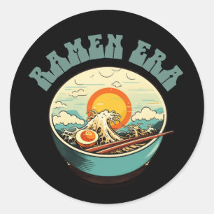 RAMEN ERA, japanese food, retro, gifts present Classic Round Sticker